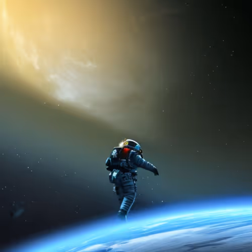 man of AI alone in space