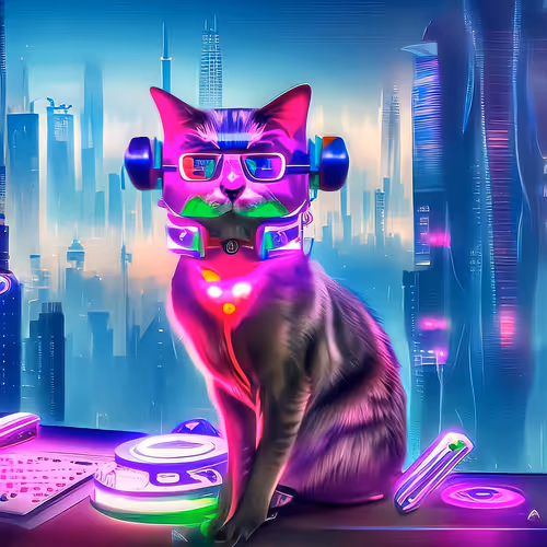 Cyberpunk DJ Cat