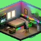 Room Gaming 3D Pixel Art
