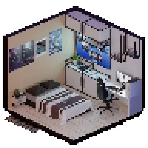 Room Gaming 3D Pixel Art