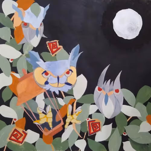 night birds on the moon