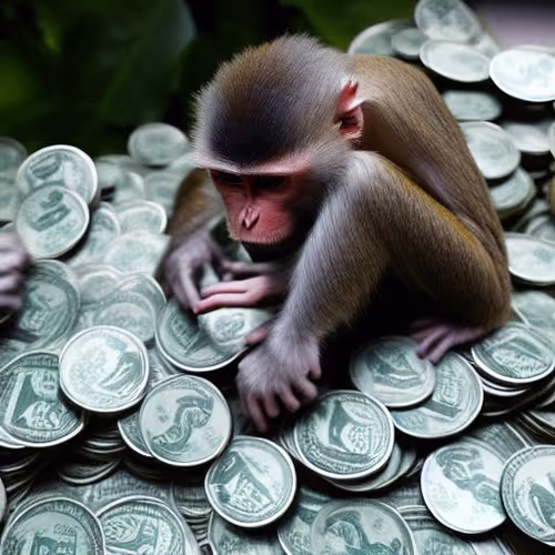 monkeys art with money and money