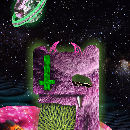 alien bear digital art - old