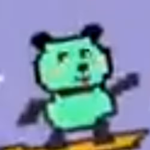 Little Green Panda Bear on a skateboard