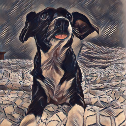 a dog with a stuck tongue