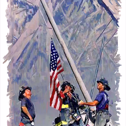 Iconic 9/11 flag digital rendering #72600851