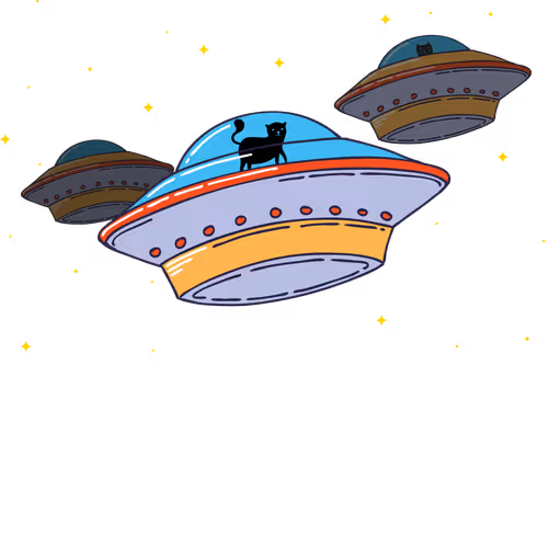 Flying Space Groovy Alien Animals - old