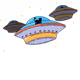 Flying Space Groovy Alien Animals - old