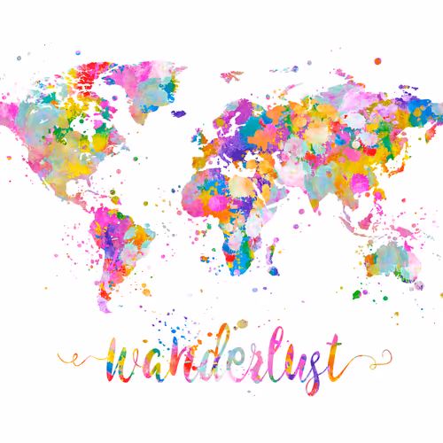 Wanderlust World Map Art