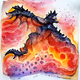 Watercolor Abstract Dragons