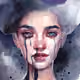 Watercolor female character art