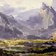 watercolor landscape of the mountain