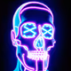 weird neon face