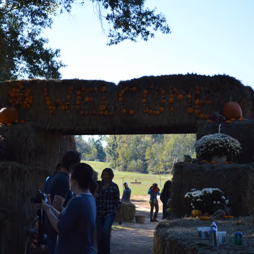 Welcome  sign in October