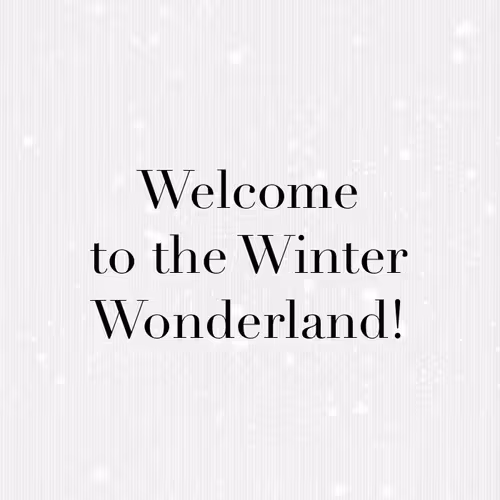 Welcome to the Winter Wonderland!