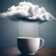 White Rain From Clouds In Coffee Cup - Polygon