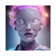 white robots and cyborgs with flowers - old