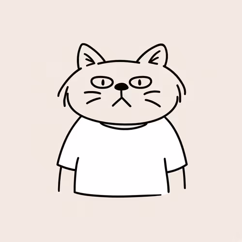 White Tee Cat