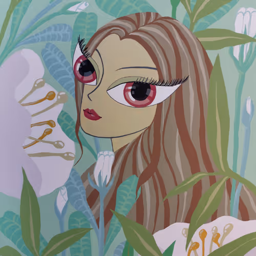 Woman in the garden(Green)