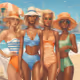 Walk in Time: Four Women at Ipanema Retro