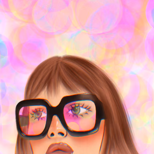 woman with a flower - old