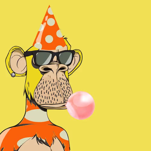 Yellow canvas monkey chewing gum