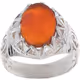 Yemeni agate silver ring V3