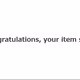 your item sold