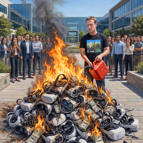 ZUCK DELETING THE METAVERSE by BEEPLE