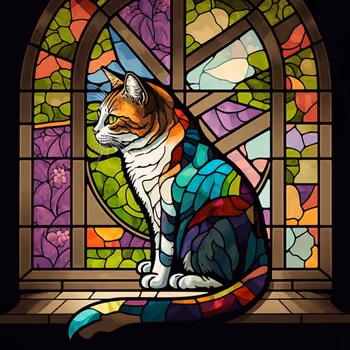 "Tamayura" cat collection Stained glass.