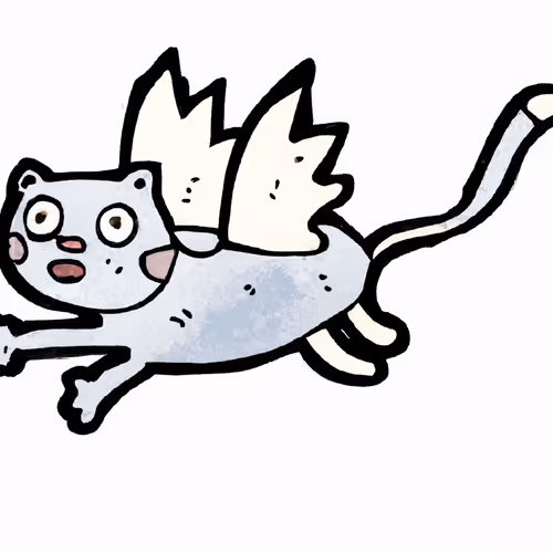 Cartoon Flying Cat