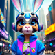 Funny Cyberpunk Bunny