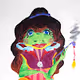 Colorful frog - old