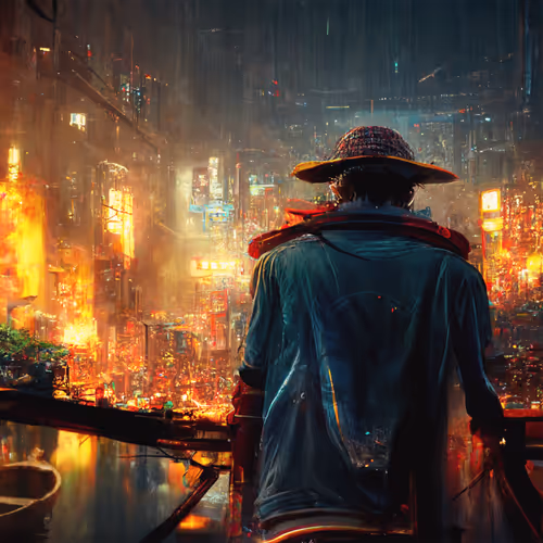 Future cyberpunk city