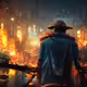 Future cyberpunk city