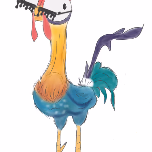 Shocked rooster