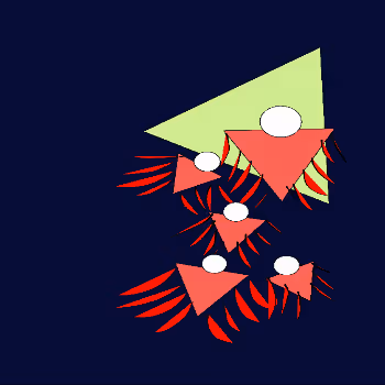 In the direction of movement