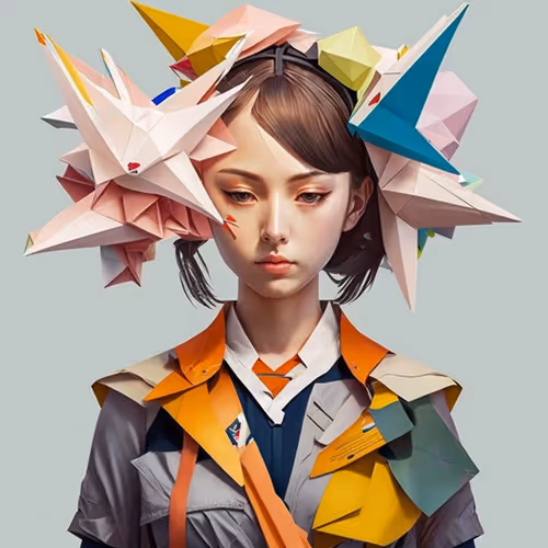 A Japanese Origami girl  3