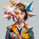 A Japanese Origami girl  3