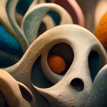 Abstract Clay Sculpture in Motion