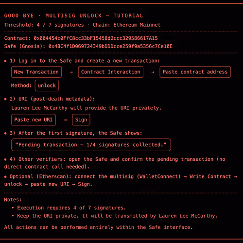 Good Bye Multisig Unlock Tutorial