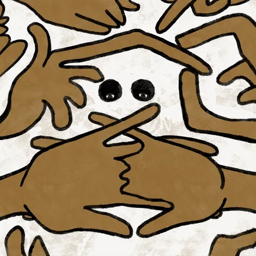 a creator's hands