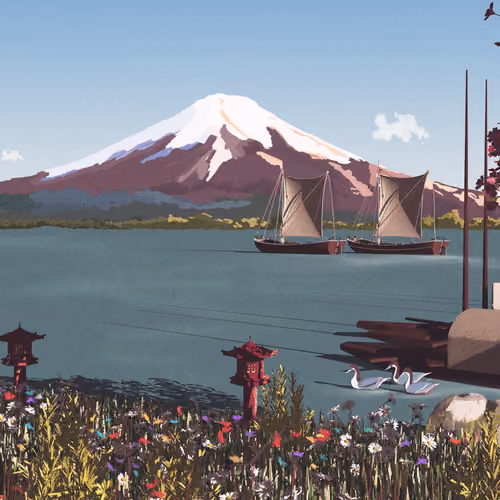 Under the Gentle Watch of Mt. Fuji  [ 霧ヶ山の澄みわたる草原の中で ]