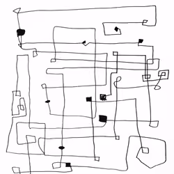 Abstract Automatica after AOS, Sharpie on Paper, 2019