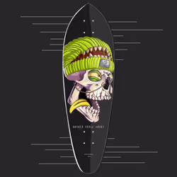 Hashed Skull #0341 Mini Cruiser Deck