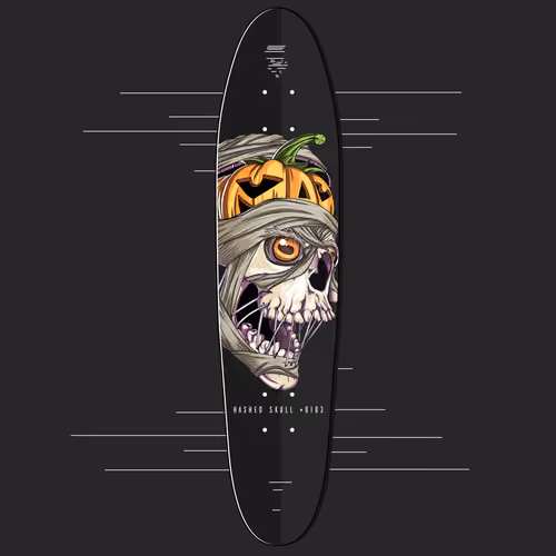 Hashed Skull #0103 Longboard Deck