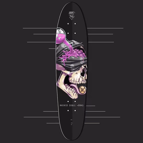 Hashed Skull #0845 Longboard Deck
