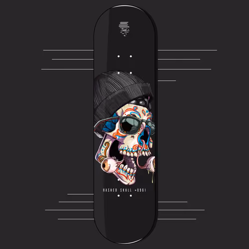Hashed Skull #0961 Popsicle Deck