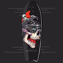 Hashed Skull #0972 Fish Tail Deck