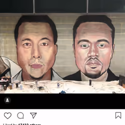 Lushsux #3973 - Mural Kanye West Elon Musk